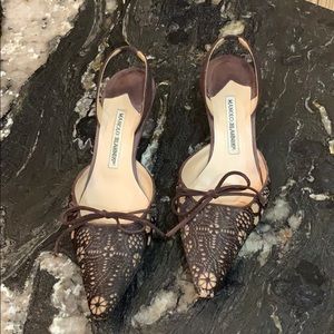Manolo Blahnik sling back shoes